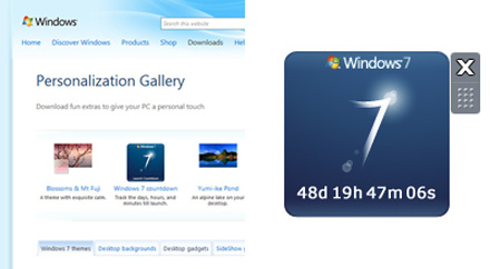 Windows 7 countdown gadget
